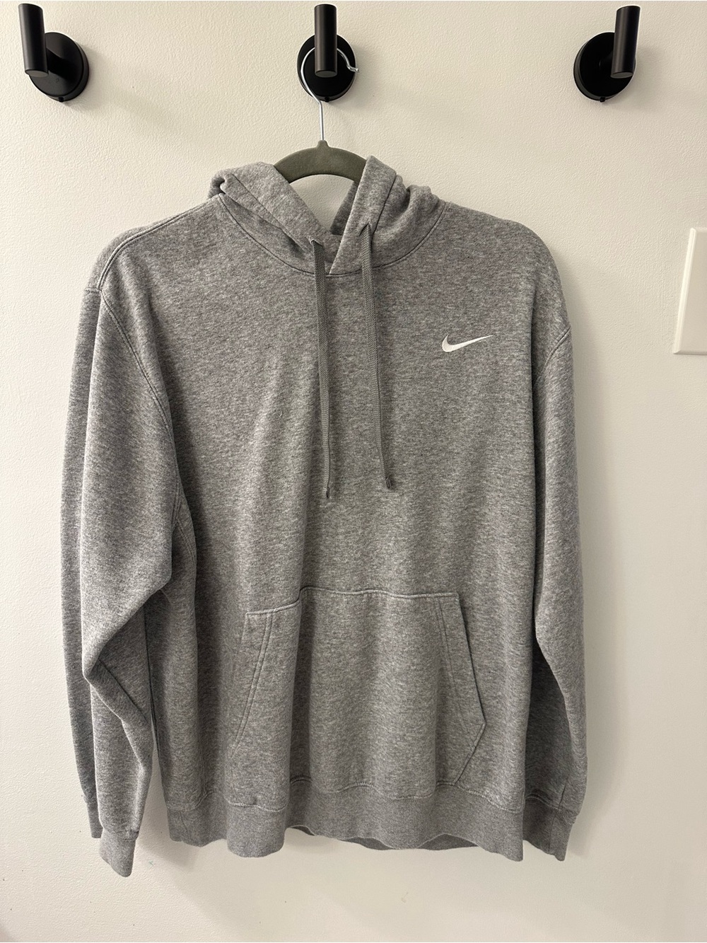 Nike Gray Pullover Hoodie with White Swoosh